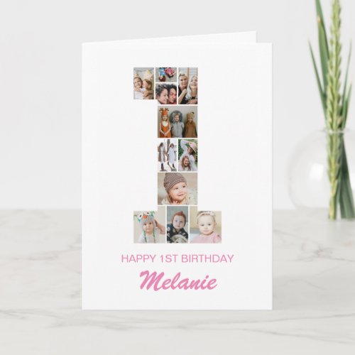 1st Birthday Number 1 Photo Collage Personalized