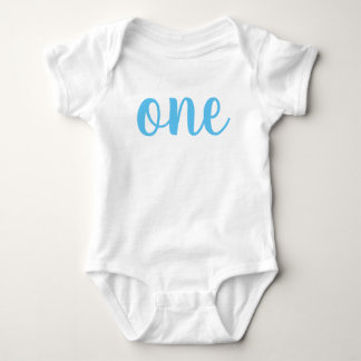 1st Birthday One Baby Bodysuit Blue