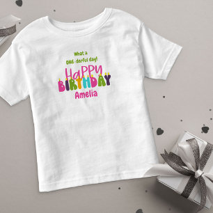 1st Birthday One-derful Day Colorful Candles Toddler T-shirt