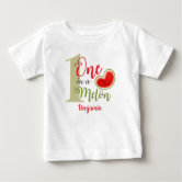 1st Birthday Boy RED One Year Custom Name V007D Baby T-Shirt | Zazzle