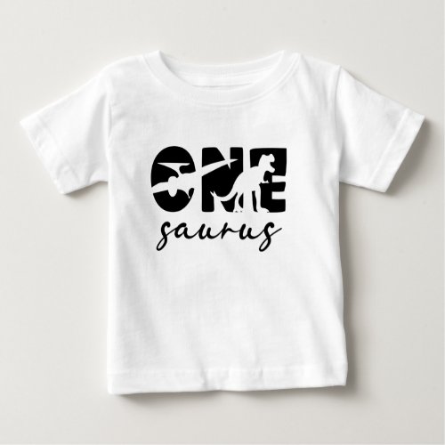 1st Birthday One Saurus Dinosaur Baby T_Shirt