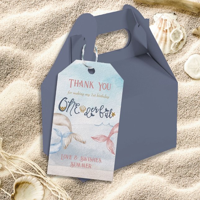 1st Birthday Onederful Mermaid Party Thank You Gift Tags (Creator Uploaded)