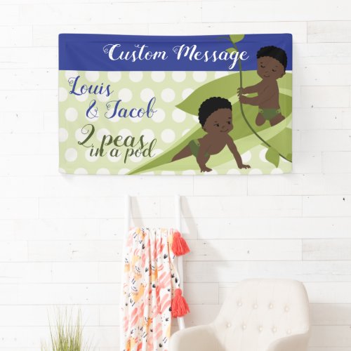 1st Birthday or Baby Shower Banner for Twin Boys