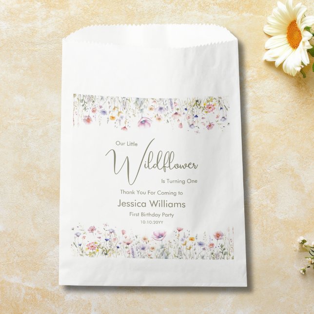 1st Birthday Our Little Wildflower Turning One  Favor Bag (Creator Uploaded)