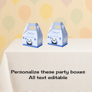 1st birthday panda blue party favor boxes