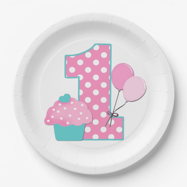 1st Birthday Paper Plates (Front)