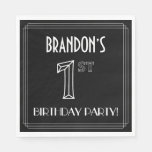 [ Thumbnail: 1st Birthday Party: Art Deco Style + Custom Name Napkins ]
