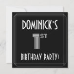 [ Thumbnail: 1st Birthday Party: Art Deco Style W/ Custom Name Invitation ]