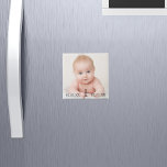 1st birthday party baby photo date age magnet<br><div class="desc">Template for your baby’s photo to celebrate his or her’s 1st birthday party. Template for the age 1,  date of birth and date of the 1st birthday. Black gender neutral letters. For both boy or girl.</div>