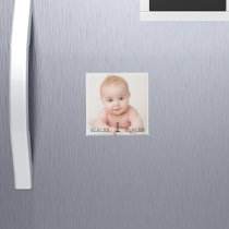 1st birthday party baby photo date age magnet