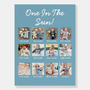 1st Birthday Party Blue Boy Sign Milestone Photo