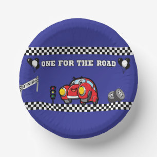 1ST BIRTHDAY PARTY BLUE RACE CAR PRINT PAPER BOWLS