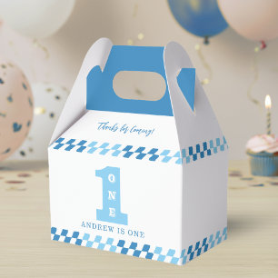 1st Birthday Party Boys Blue One Favor Boxes
