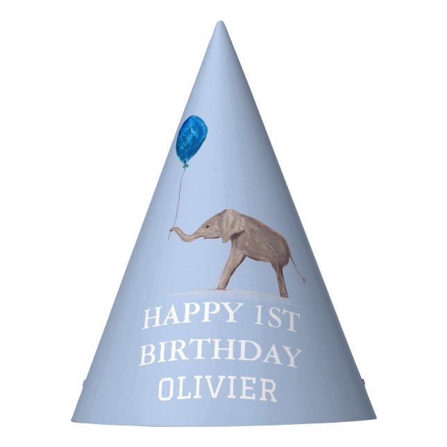 1st Birthday Party Celebration Blue Boy Kids Hat (Front)