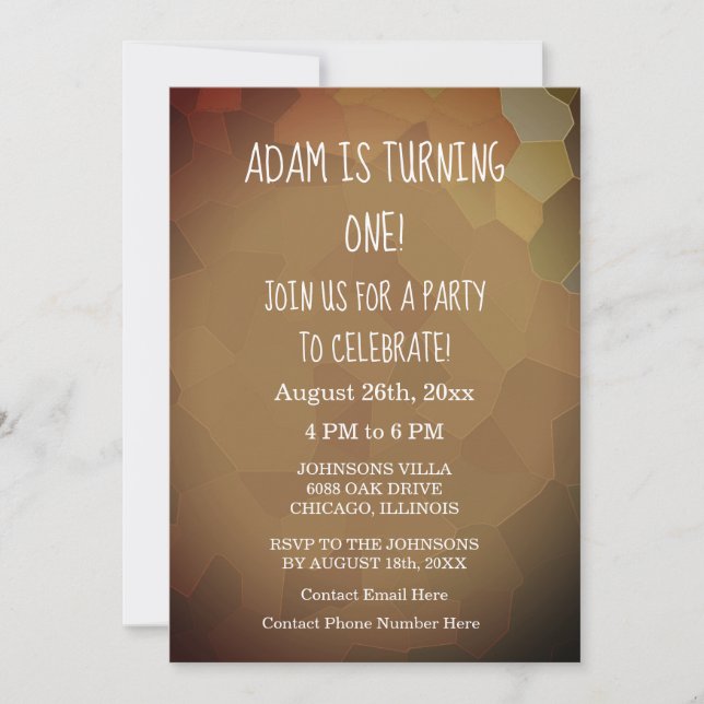 1st Birthday Party Custom Terracotta Earth 2024 Invitation (Front)