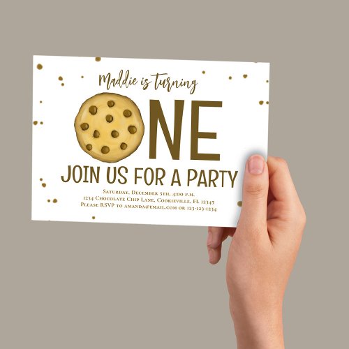 1st Birthday Party Cute Cookie Invitation