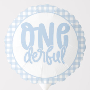 1st Birthday Party Cute Pastel Blue Onederful Balloon