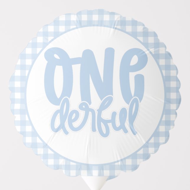 1st Birthday Party Cute Pastel Blue Onederful Balloon (Front)