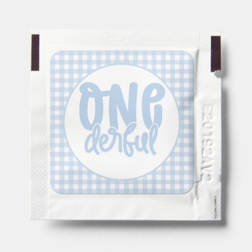 1st Birthday Party Cute Pastel Blue Onederful Hand Sanitizer Packet