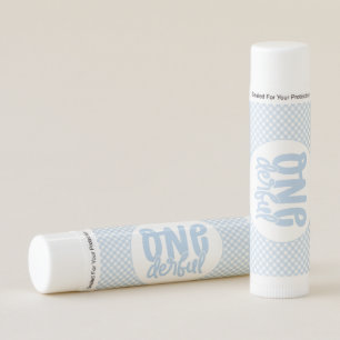 1st Birthday Party Cute Pastel Blue Onederful Lip Balm