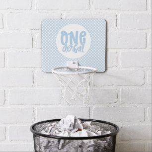 1st Birthday Party Cute Pastel Blue Onederful Mini Basketball Hoop