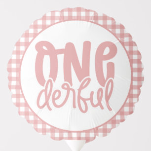 1st Birthday Party Cute Pastel Pink Onederful Balloon