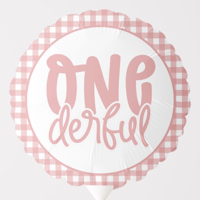 1st Birthday Party Cute Pastel Pink Onederful Balloon (Front)