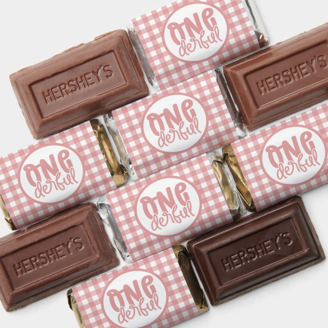 1st Birthday Party Cute Pastel Pink Onederful Hershey's Miniatures (Assorted)