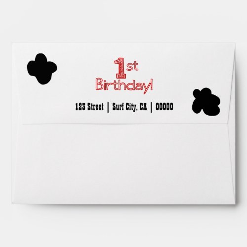 1st Birthday Party Envelope _ Cow or Farm Theme