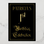 [ Thumbnail: 1st Birthday Party — Fancy Script & Custom Name Invitation ]