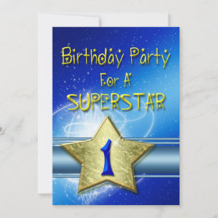 1st Birthday party Invitation for a Superstar.