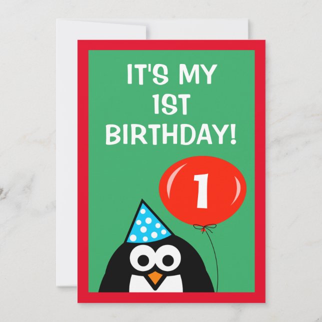 1St Birthday party invitation template for kids (Back)