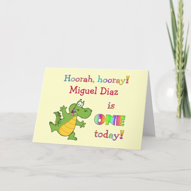 1st Birthday Personalize for Girl or Boy Card (Front)