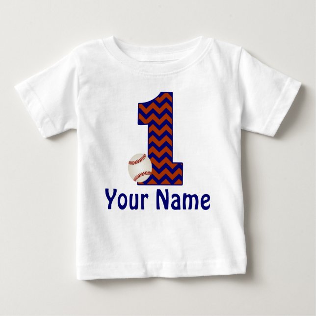 1st Birthday Personalized Baseball Shirt (Front)