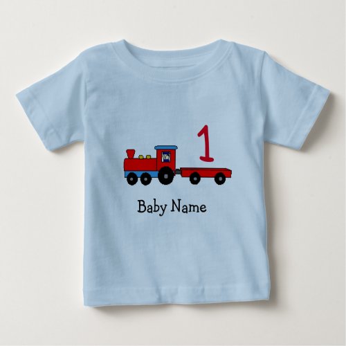 1st Birthday Personalized Train T_Shirt