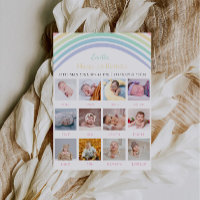 1st Birthday Photo Board Pastel Rainbow 
