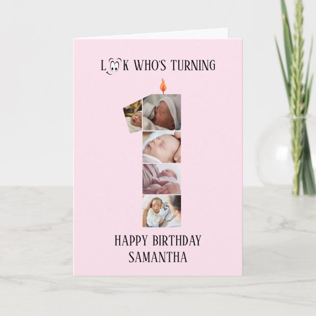 1st Birthday Photo Card (Front)