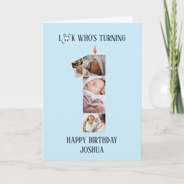 1st Birthday Photo Card (Front)