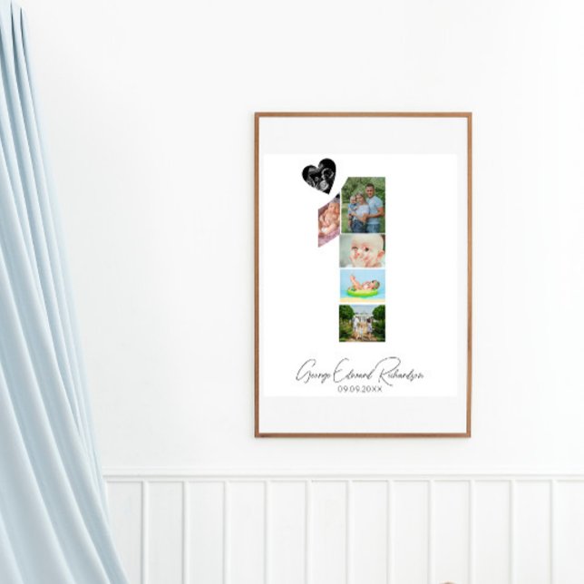 1st Birthday Photo Collage Poster Keepsake (Creator Uploaded)