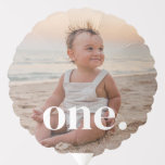 1st Birthday Photo - one Balloon<br><div class="desc">A modern 1st Birthday Birthday design with space to add your own photo and with the word 'one.' over the top. You can change the word to anything else if you prefer!</div>