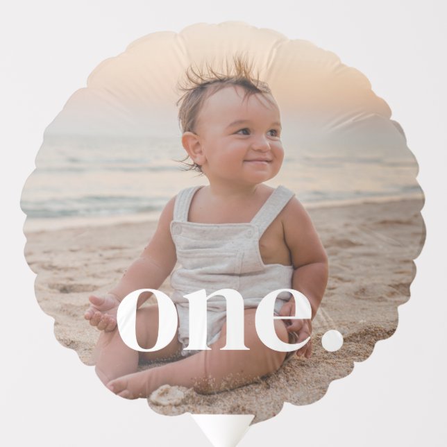 1st Birthday Photo - one Balloon (Front)