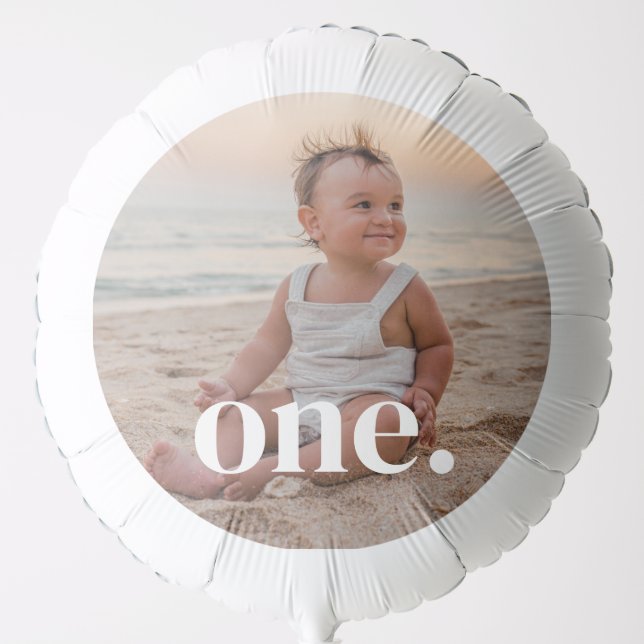 1st Birthday Photo - one Balloon (Front)