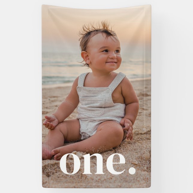 1st Birthday Photo - one Banner (Vertical)
