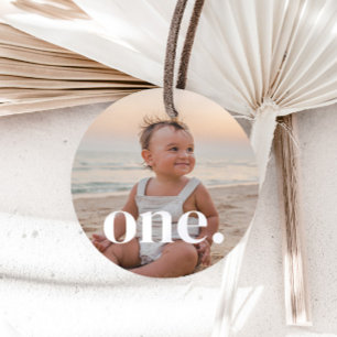 1st Birthday Photo - one Favor Tags