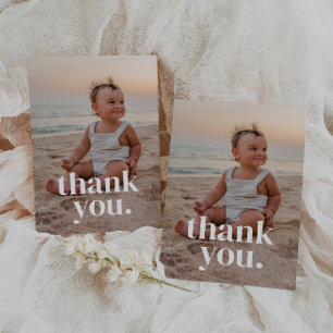 1st Birthday Photo - one Thank You Card