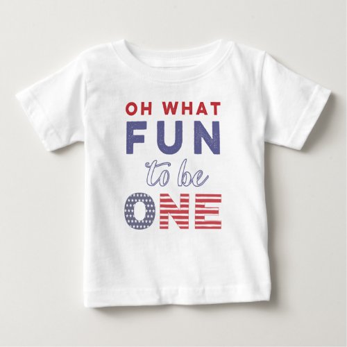 1st Birthday Photo Prop or Party Outfit 4th July Baby T_Shirt