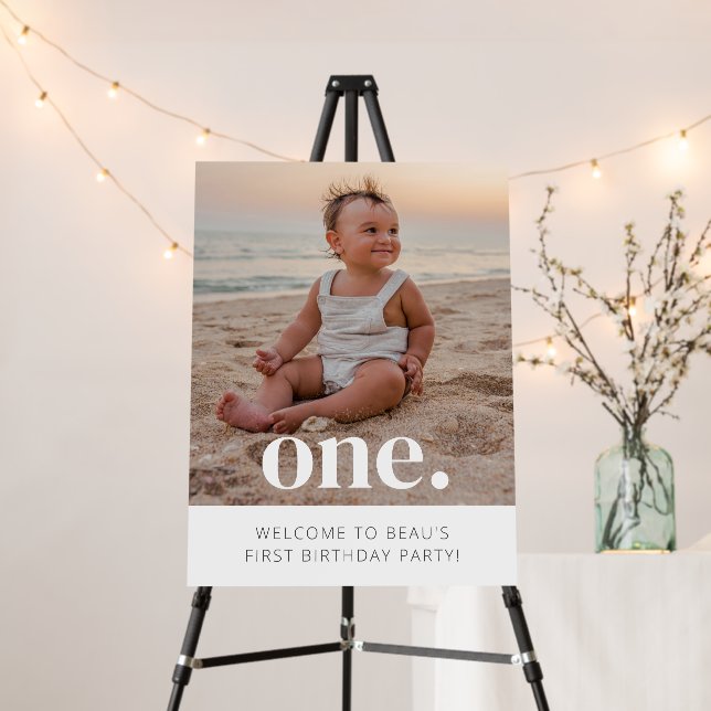 1st Birthday Photo Welcome Sign (In Situ (Stand))