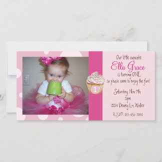1st Birthday Photocard Invite