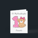 1st Birthday Pink Kitten Granddaughter Birthday Card<br><div class="desc">1st Birthday Pink Kitten Granddaughter Birthday Card</div>