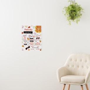 1st Birthday Pizza Stats board